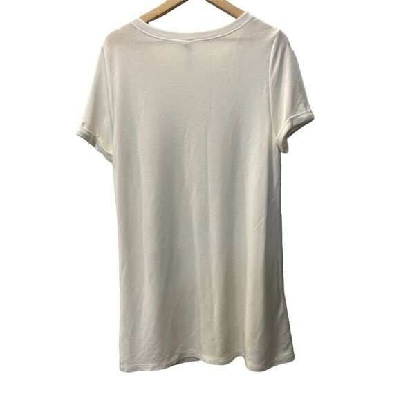 Cable & Gauge White Tshirt Dress With‎ pockets Size Large - Picture 2 of 6
